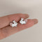Aretes de Corazón Blanco Conejo Dulce - Diseño Femenino Tierno