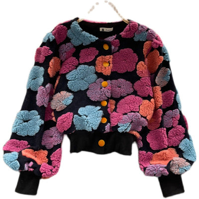Cardigan Floral Tridimensional Elegante Entallado para Mujer - Image 5