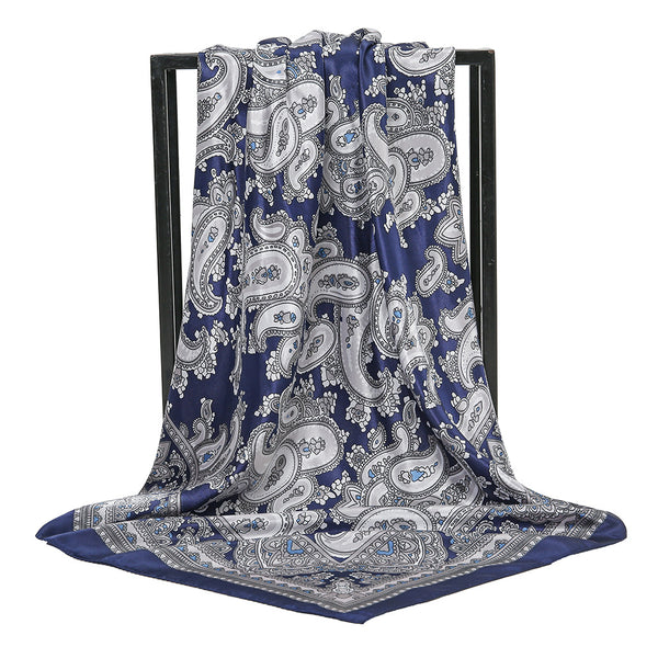 Pañuelo Estampado Paisley 90x90 cm - Chal Retro Elegante