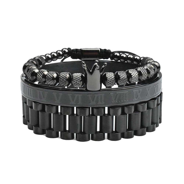 Pulsera de Acero Inoxidable para Hombre con Piña y Texto Romano - Image 6