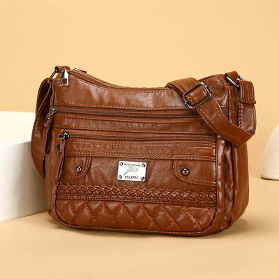 Bolso de Cuero Lavado Suave para Hombro