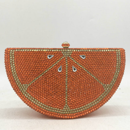 Cartera de Fiesta Diamantada con Base Plana para Mujer