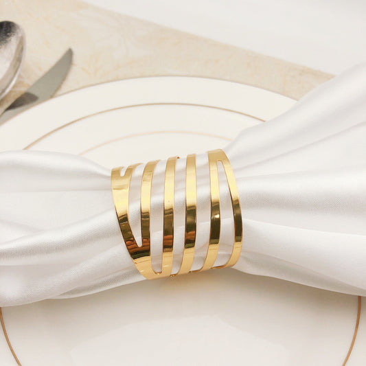 Anillo Servilletero Dorado Estilo Western para Restaurante - Image 2