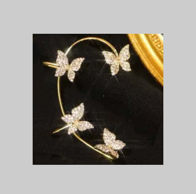Arete de Mariposa Tipo Ear Cuff y Gancho - Joyería de Moda - Image 9