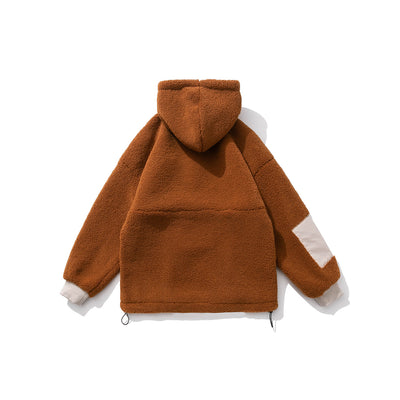 Chamarra Casual de Velvet de Cordero con Capucha para Hombre - Image 12