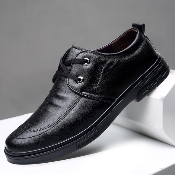 Sapatos Casuais Masculinos de Couro Estilo Britânico