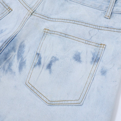 Conjunto de Camisa y Shorts Denim Retro Desgastado para Verano - Image 32