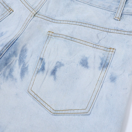 Conjunto de Camisa y Shorts Denim Retro Desgastado para Verano - Image 32