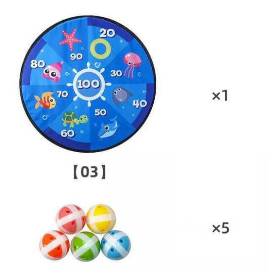 Three orange and black star-shaped sticky balls for a dart game, shown against a plain white background. - Image 3