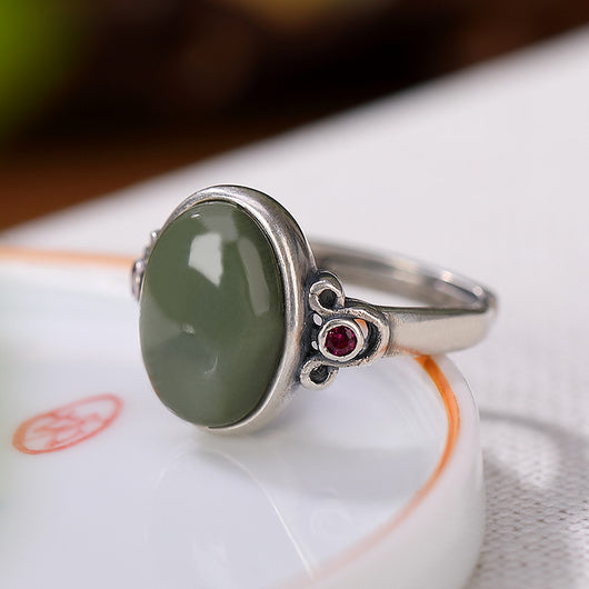 Anillo de Plata Esterlina con Zafiro Hetian para Mujer - Image 11