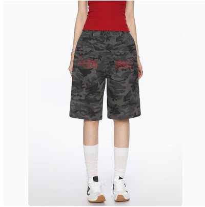 Pantalones Cortos Cargo Camuflaje Americano con Múltiples Bolsillos - Image 10
