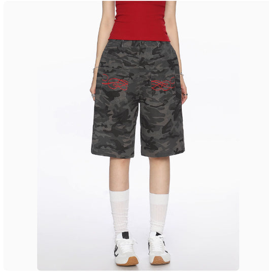 Pantalones Cortos Cargo Camuflaje Americano con Múltiples Bolsillos - Image 10