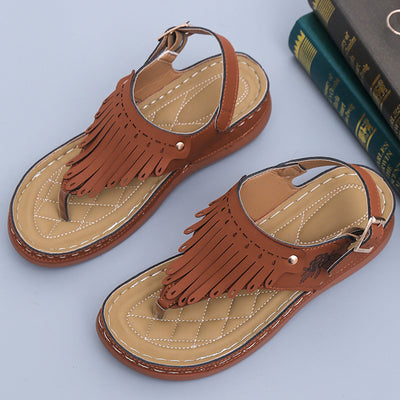 Sandalias de Playa Mujer con Corte Romano y Diseño Cuña - Image 4