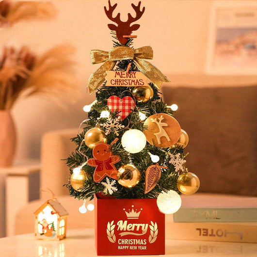 Árbol de Navidad Pequeño de Escritorio con Adornos Decorativos - Image 10