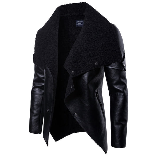 Chaqueta de Cuero Motociclista para Hombre con Acabado Vintage - Image 2