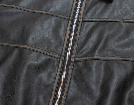 Camisa de Cuero PU con Parches Retro y Solapa - Image 11