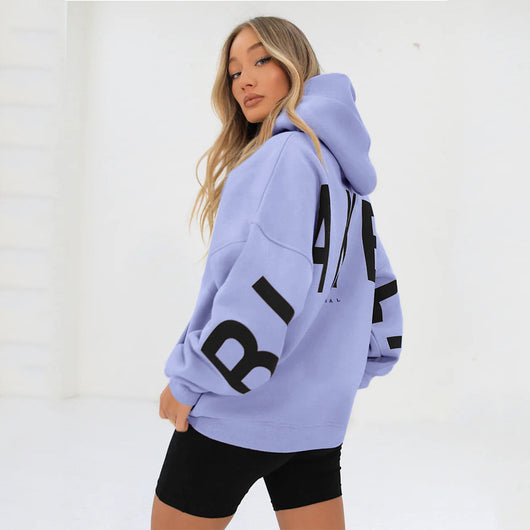 Sudadera Estampada Gruesa Oversize de Manga Larga Versátil - Image 40