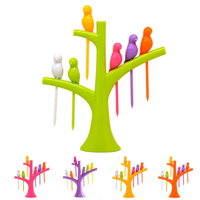 Tenedores Decorativos Infantiles con Diseño de Árbol y Pájaros - Set de Pinchos para Frutas y Postres - Image 20