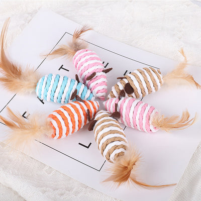 Juguete Interactivo para Gatos con Sonido, Papel Crujiente y Plumas - Image 11