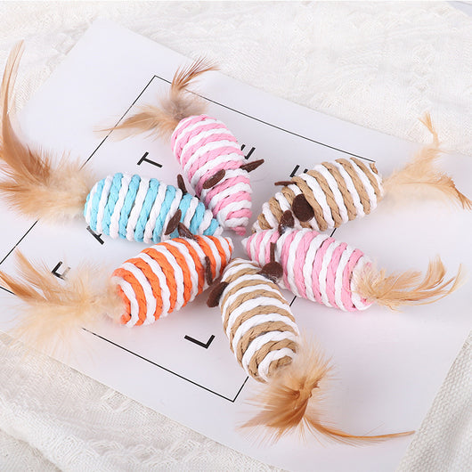 Juguete Interactivo para Gatos con Sonido, Papel Crujiente y Plumas - Image 11