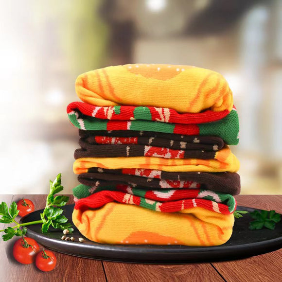 Funny Christmas Burger Socks - Perfect Gift for Parties