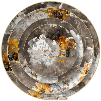 Plato de Cerámica Floral para Cena - Diseño Creativo Moderno - Image 9