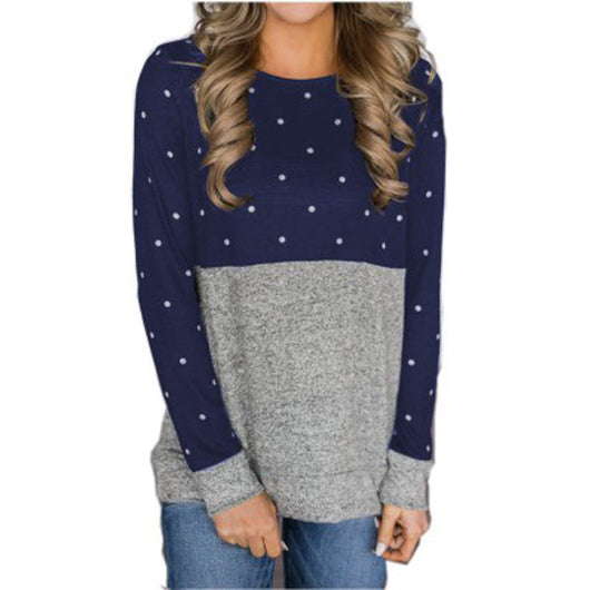 Top Casual de Manga Larga Tallas Grandes con Diseño Color Block - Image 6