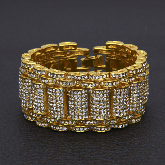 Pulsera de Eslabones con Diamantes Hip-hop Urbano para Hombre