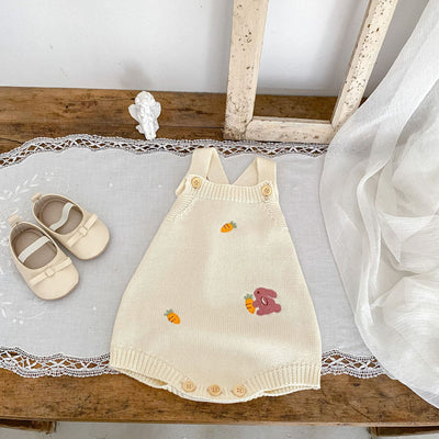 Cardigan Tejido para Bebé con Bordado de Conejo y Zanahoria Otoñal - Image 10