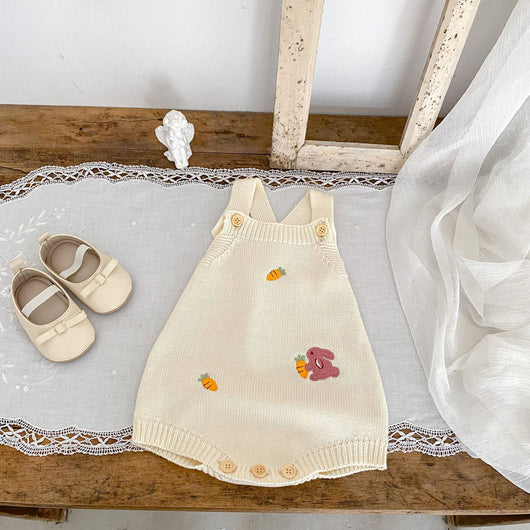 Cardigan Tejido para Bebé con Bordado de Conejo y Zanahoria Otoñal - Image 10