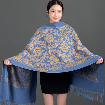 Bufanda Coreana con Bordado de Corona - Accesorio Versátil para Invierno y Primavera - Image 4