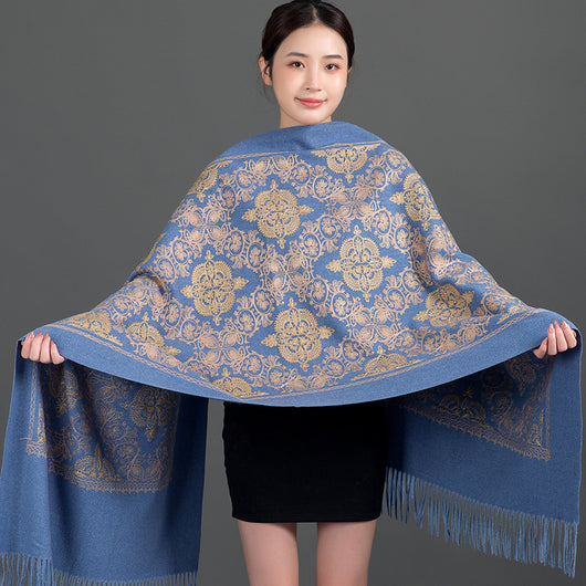 Bufanda Coreana con Bordado de Corona - Accesorio Versátil para Invierno y Primavera - Image 4