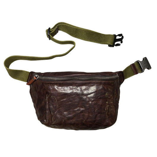 Bolsa Bandolera de Cuero Vacuno con Pliegues Vintage para Hombre - Image 11