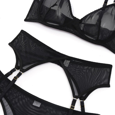 Conjunto de Lencería Sexy con Cinturón de Ligas de Tres Piezas - Image 26
