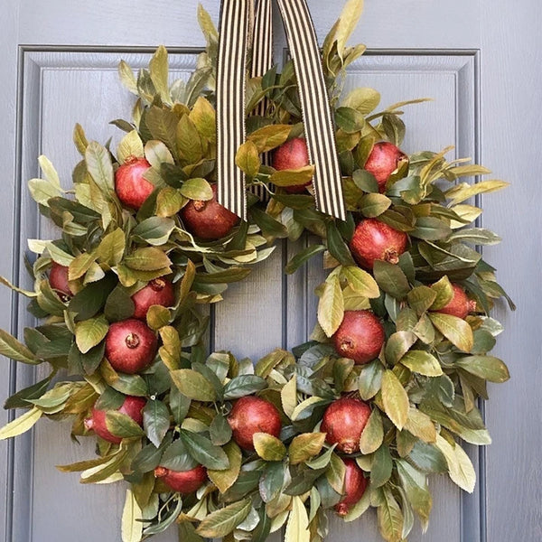 Guirnalda Otoñal de Granada con Plantas Simuladas para Puerta - Image 5