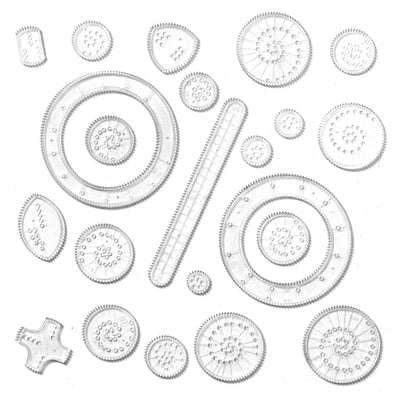 Kit de Reglas Curvas y Kaleidoscopio Mágico - Set 22 Piezas para Dibujo Profesional - Image 8