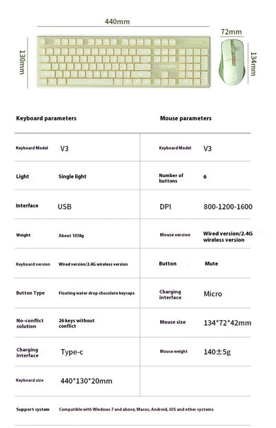 Kit Teclado y Ratón Inalámbrico Mecánico Bluetooth - Diseño Elegante para Oficina - Image 39