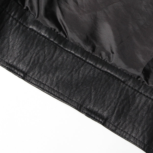 Chaqueta de Cuero PU Estilo Motociclista para Mujer