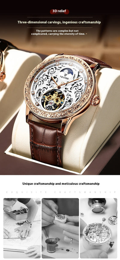 Reloj Mecánico Hombre Resistente al Agua con Diseño Calado - Image 11