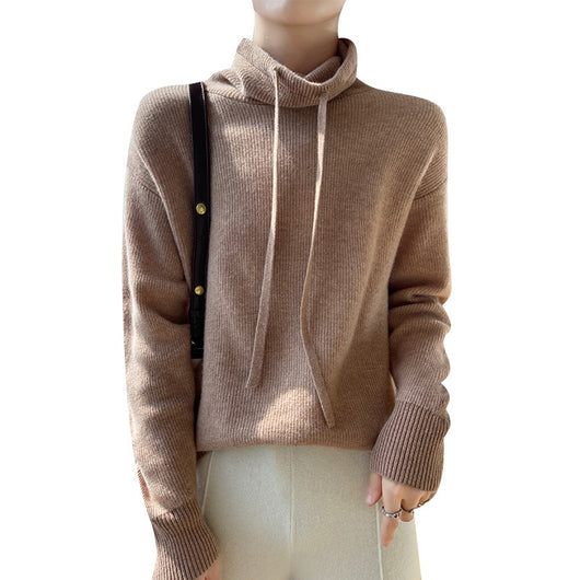 Suéter de Cuello Alto en Cashmira para Otoño e Invierno - Pullover Holgado y Grueso para Mujer - Image 4