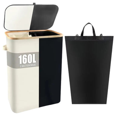 Canasta Plegable para Ropa Sucia con Tapa y Protección Antipolvo - Image 5