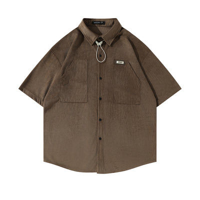 Camisa Suelta de Bolsillos y Color Sólido para Hombre - Image 18