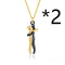 Hot Sale Affectionate Hug Necklace Couples Anniversary Valentine's Day Gift Fashion Punk Street Estilo Pendant Necklace 2pcs Negro Dorado L