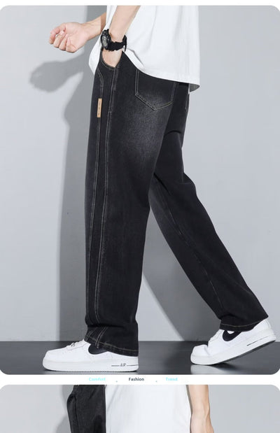 Pantalones Vaqueros Rectos Anchos para Hombre - Comodidad y Estilo Casual - Image 35