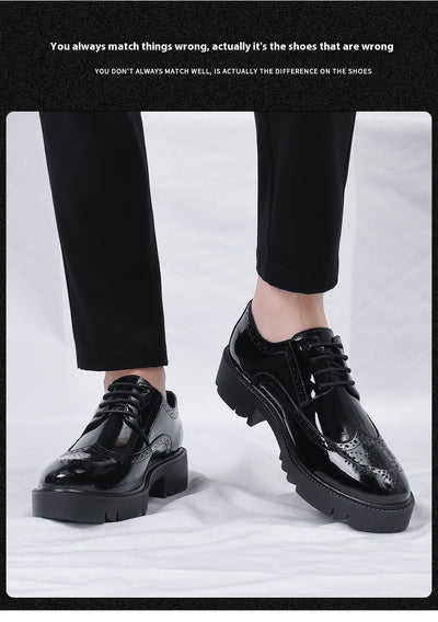 Zapatos de Cuero Casuales Estilo Británico con Tallado Brogue para Hombre - Image 20