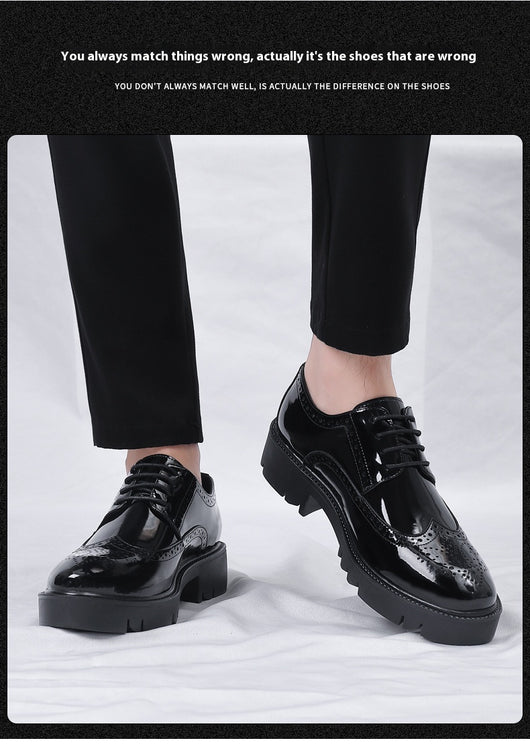Zapatos de Cuero Casuales Estilo Británico con Tallado Brogue para Hombre - Image 20