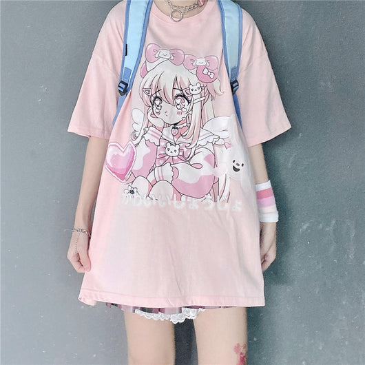 Playera Estampado Girly Suelta Manga Corta Soft Girl - Image 9