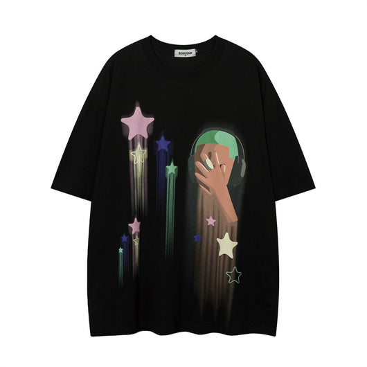 Playera de Algodón para Hombre con Estampa de Estrella de Cinco Puntas - Image 9