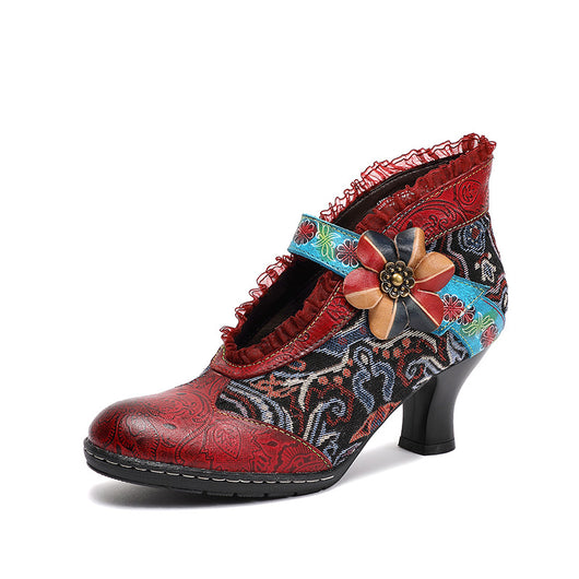Botas Mujer Étnicas de Cuero Genuino - Diseño Versátil - Image 3