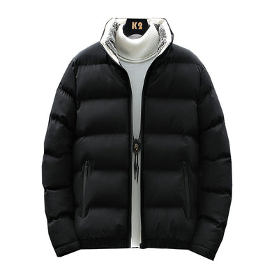 Chaqueta Acolchada de Algodón para Hombre con Cuello de Piel - Estilo Casual Deportivo